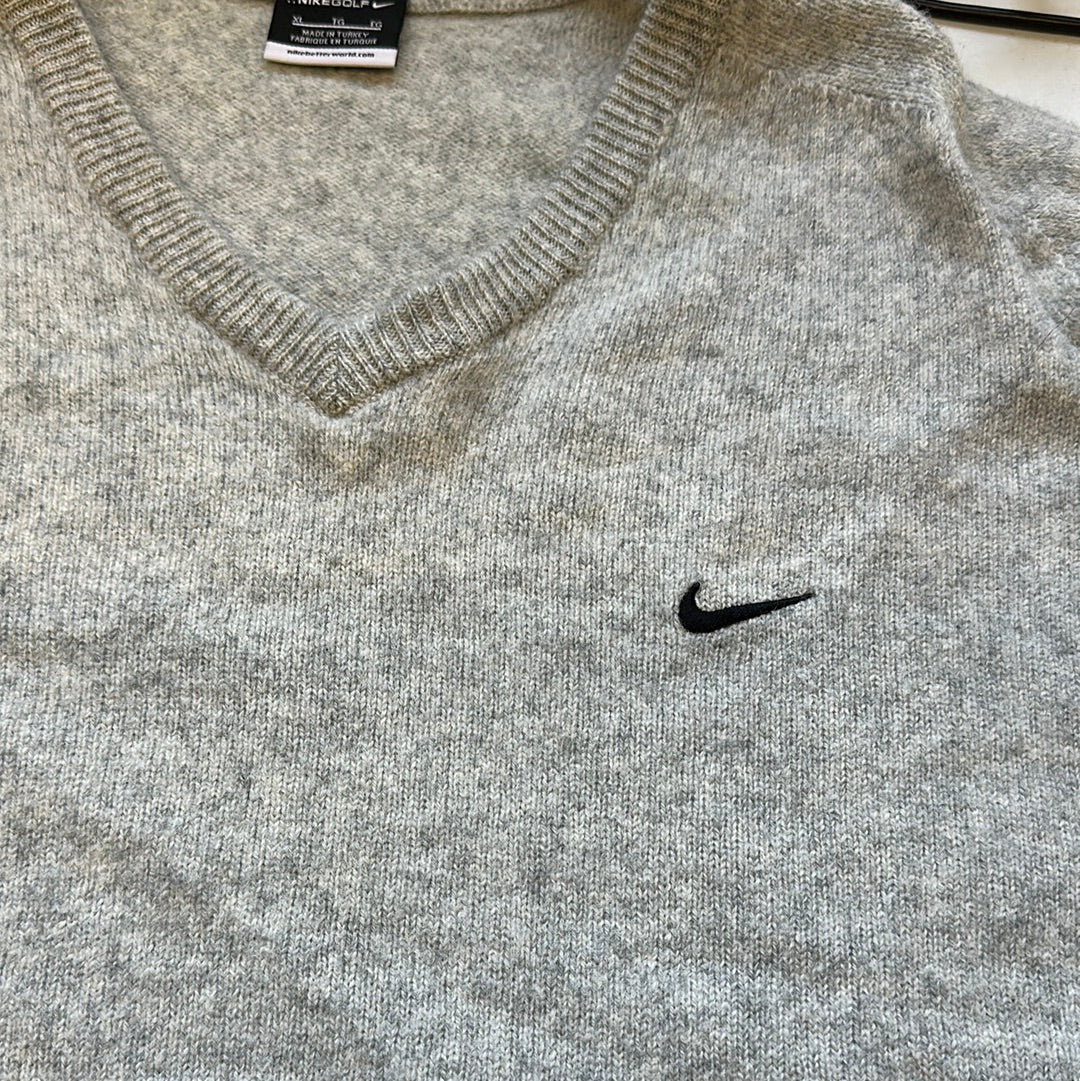 grey vintage knitted nike jumper