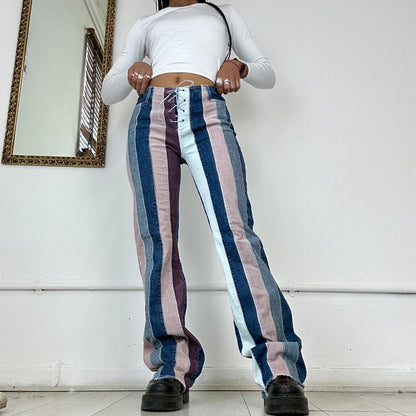 2000’s striped flared jeans