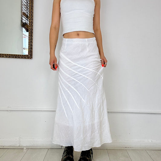 white flowy maxi skirt