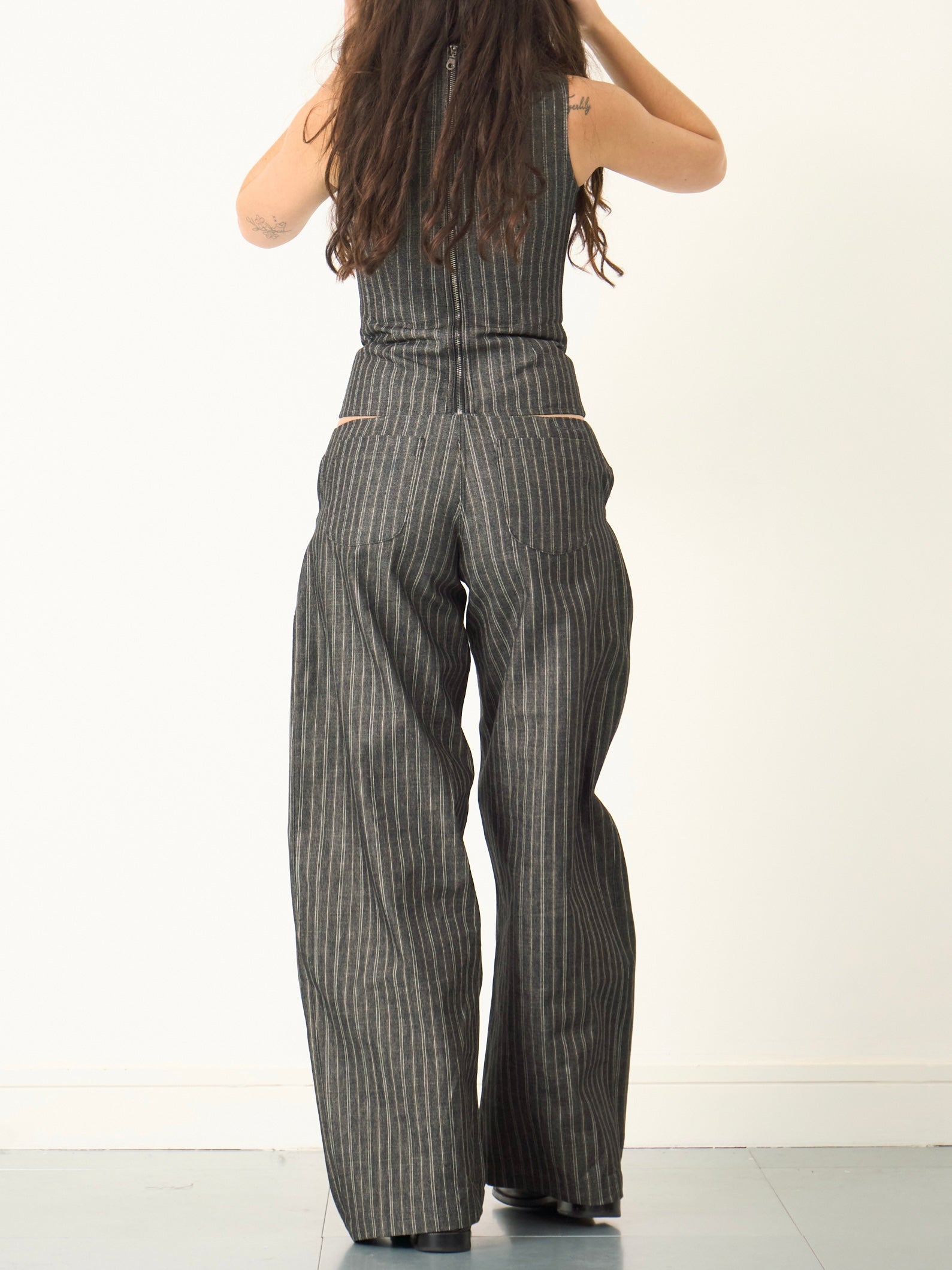 charlie top - striped denim