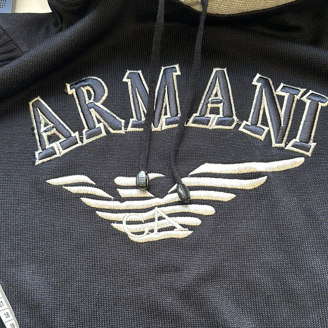 armani knitted hoodie