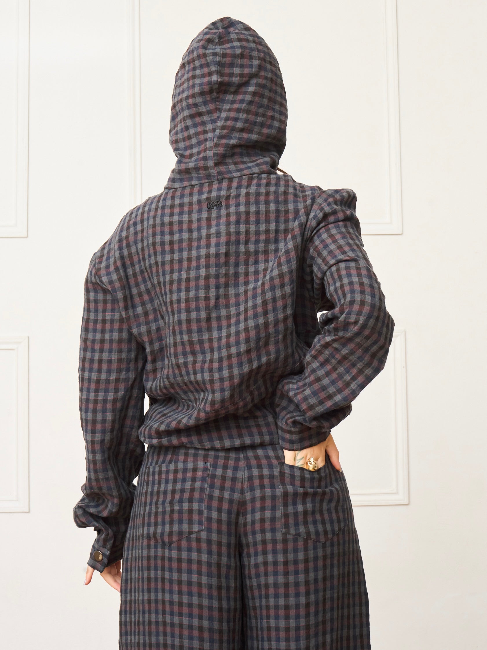 jamie jacket - gingham linen