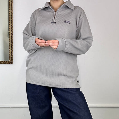 collared fleece jumper by boss