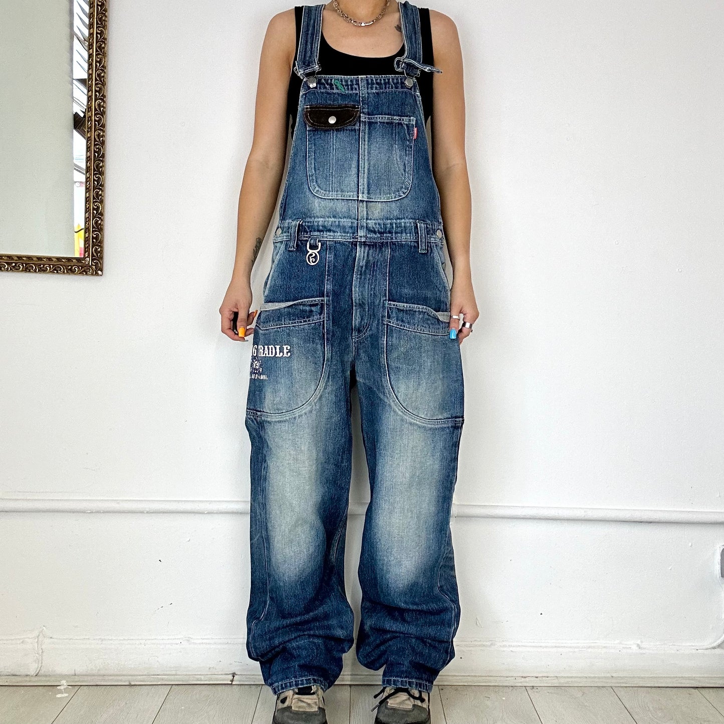 vintage baggy denim dungarees