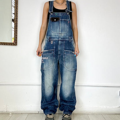 vintage baggy denim dungarees