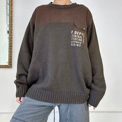 vintage marlboro brown knit jumper