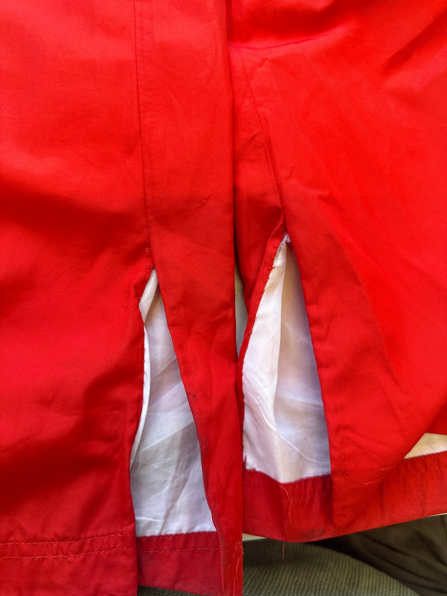 2000's red adidas tracksuit bottoms