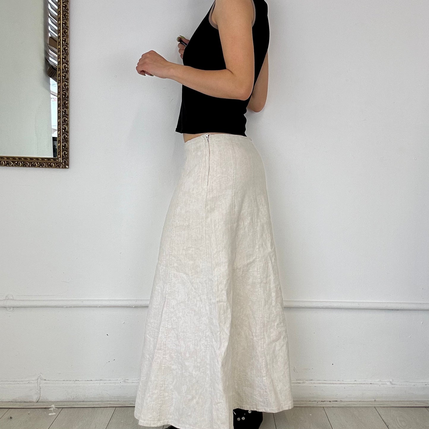 per una cream maxi skirt