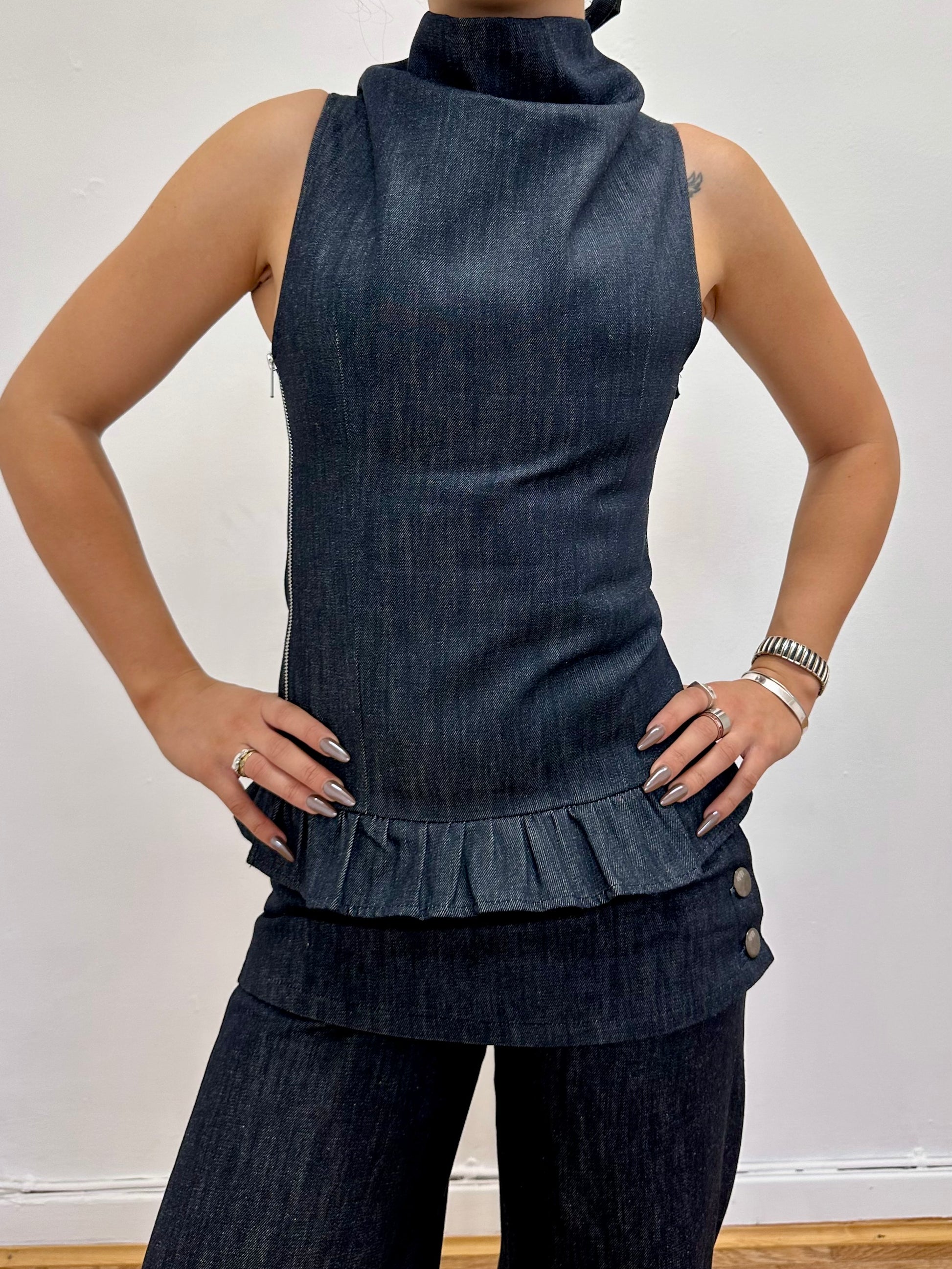 SAMPLE alex top - navy denim