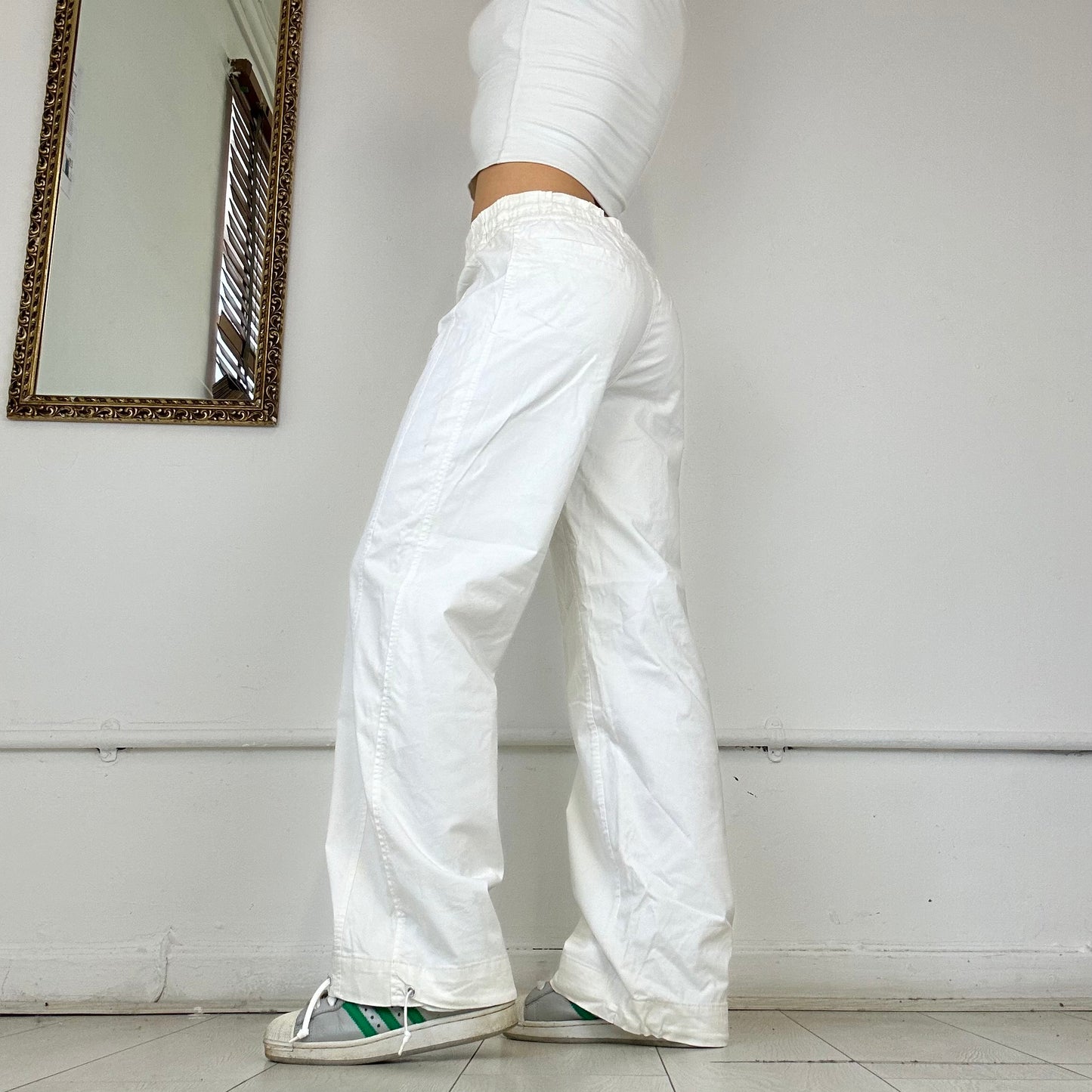 nike baggy white tracksuit bottoms