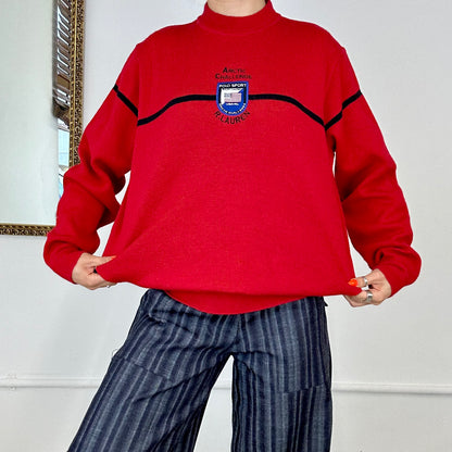 vintage red polo sport jumper