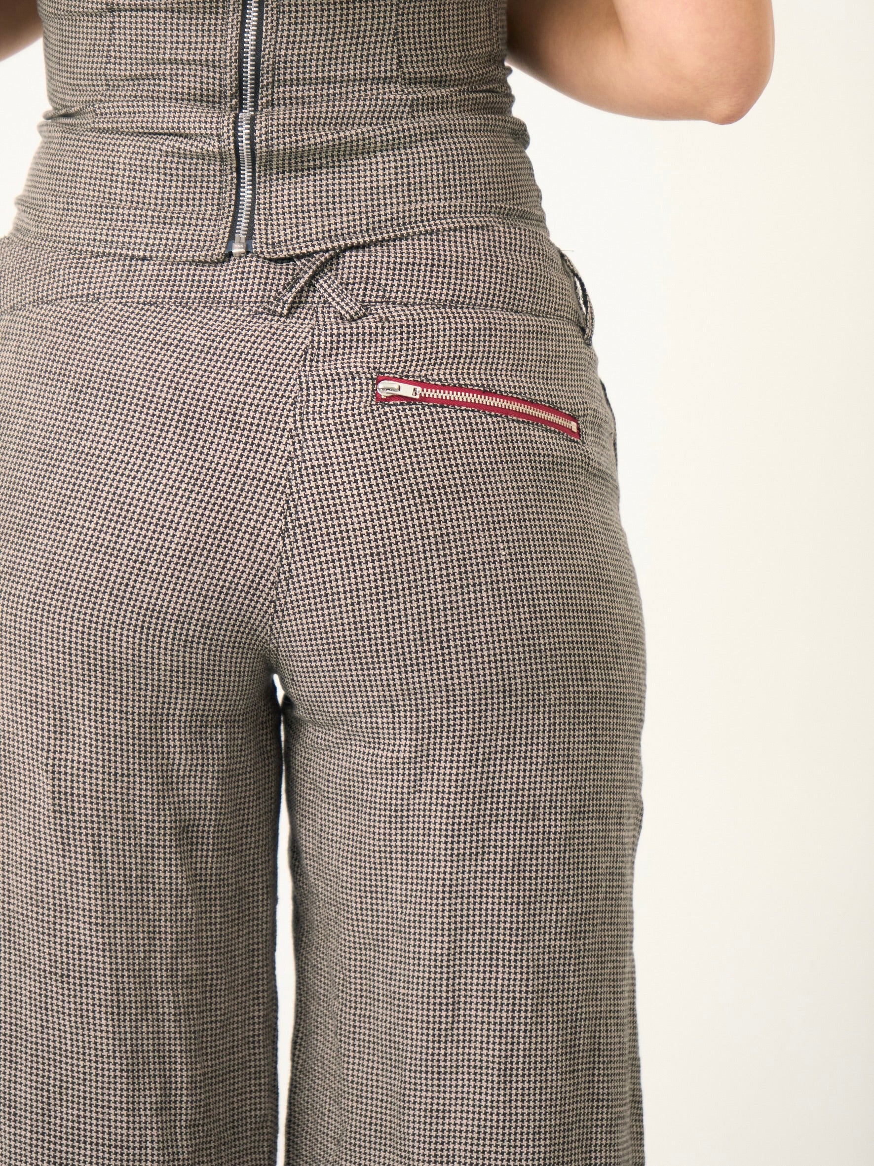 roman trouser - dogtooth linen