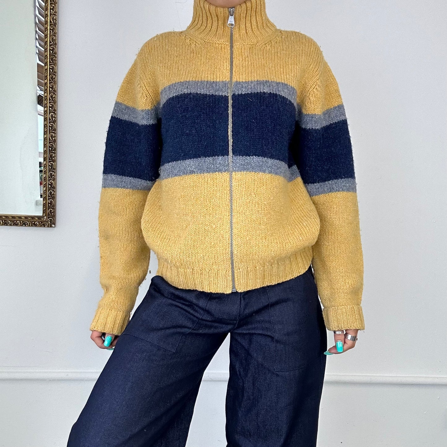 chunky knit zip up jumper