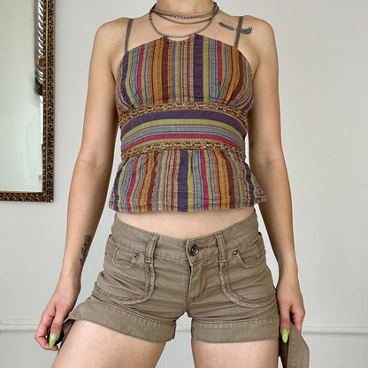 vintage colourful striped top