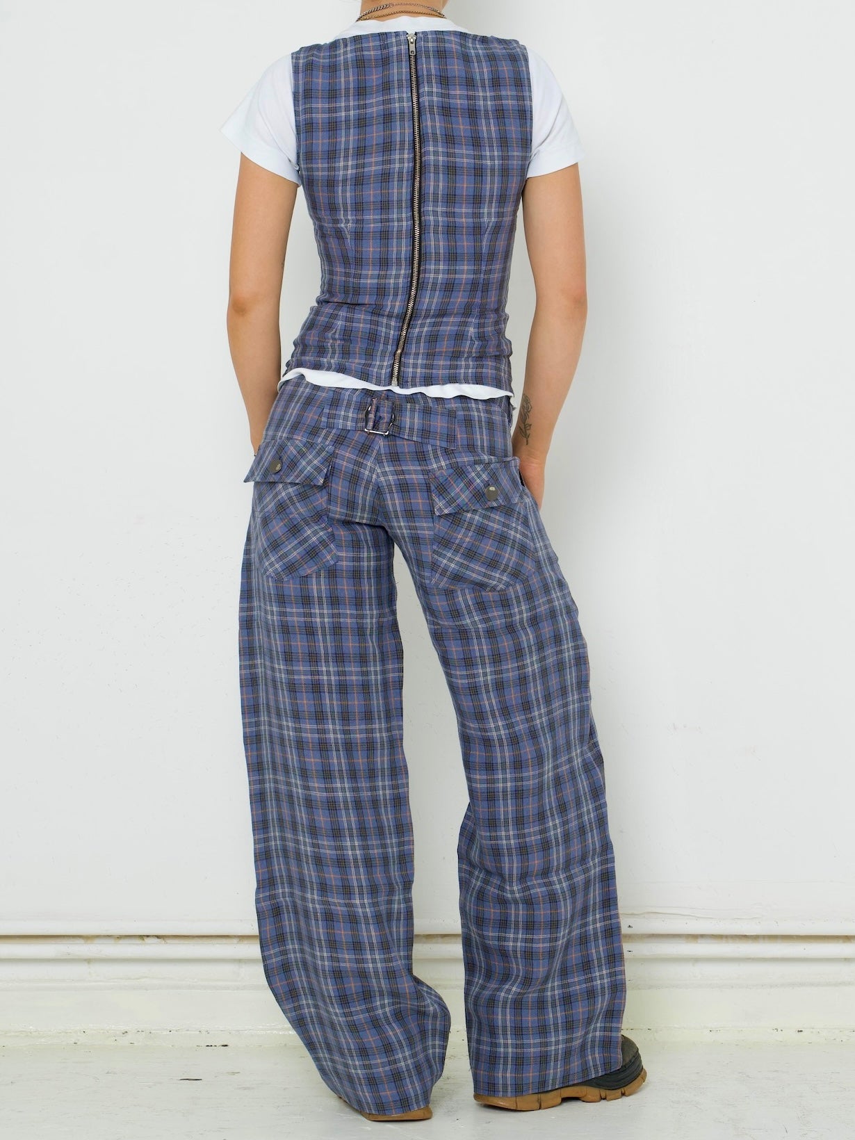 slouch trouser - pebble linen