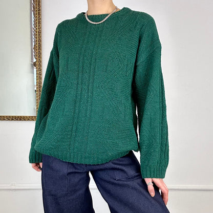 green vintage knitted jumper