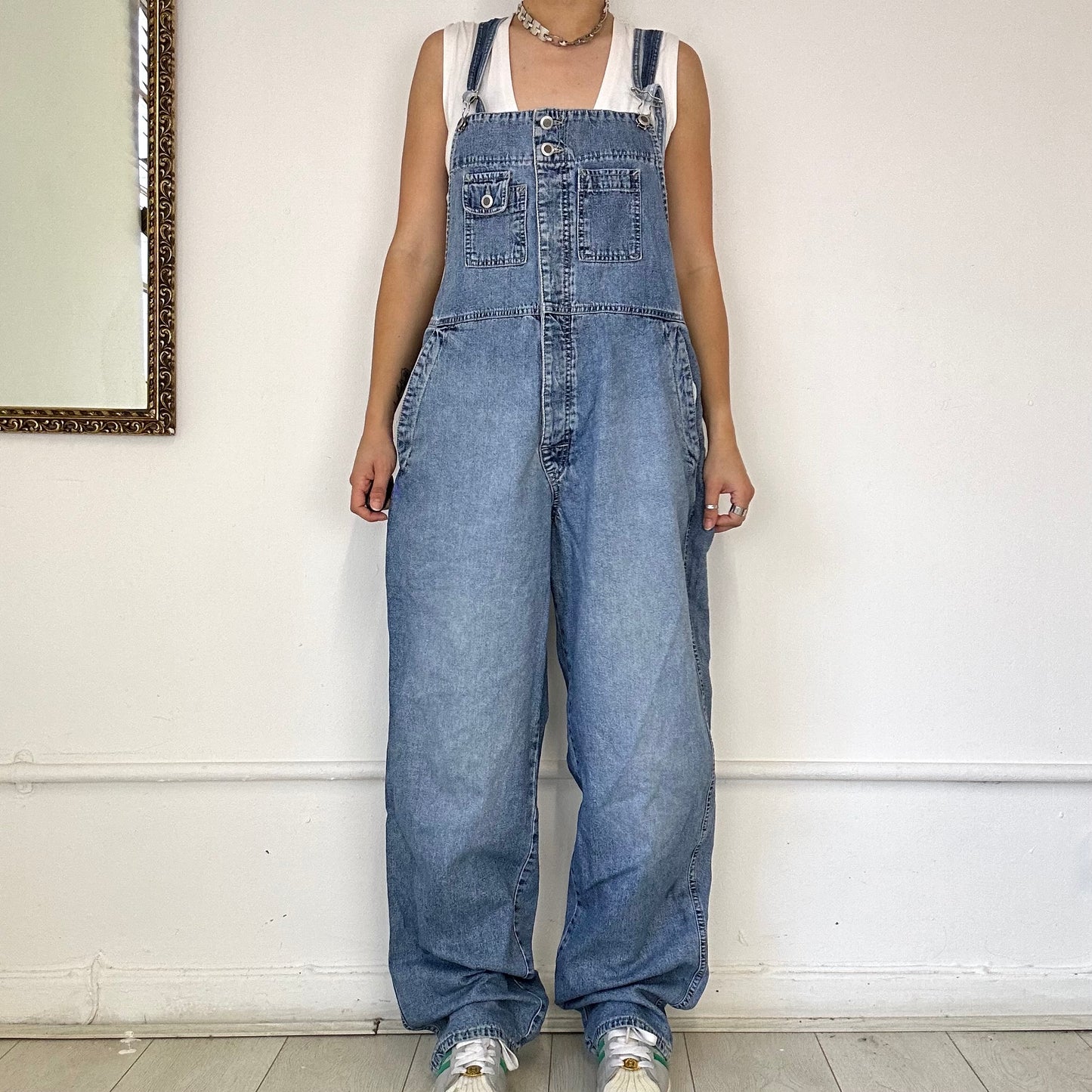 baggy denim dungarees