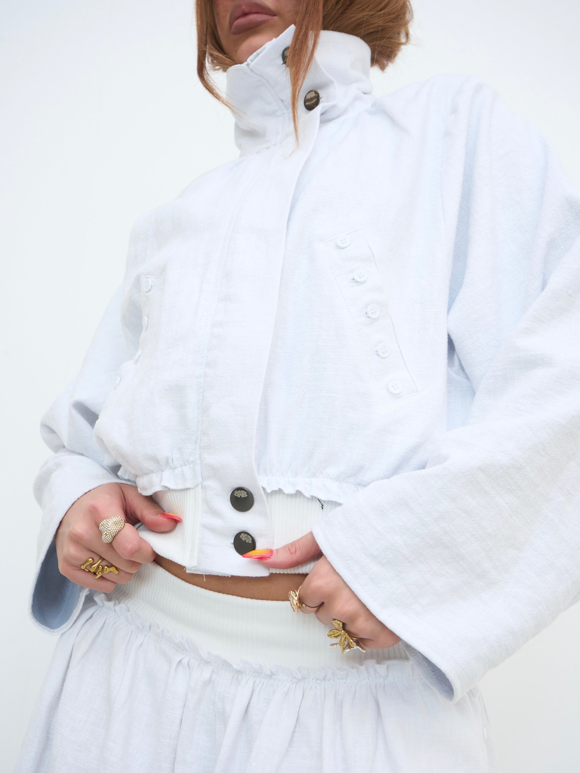 noa jacket - white linen