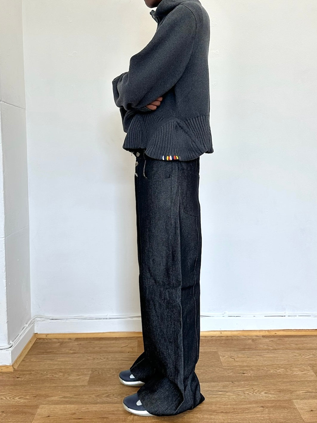 rowan peplum jumper  - grey knit