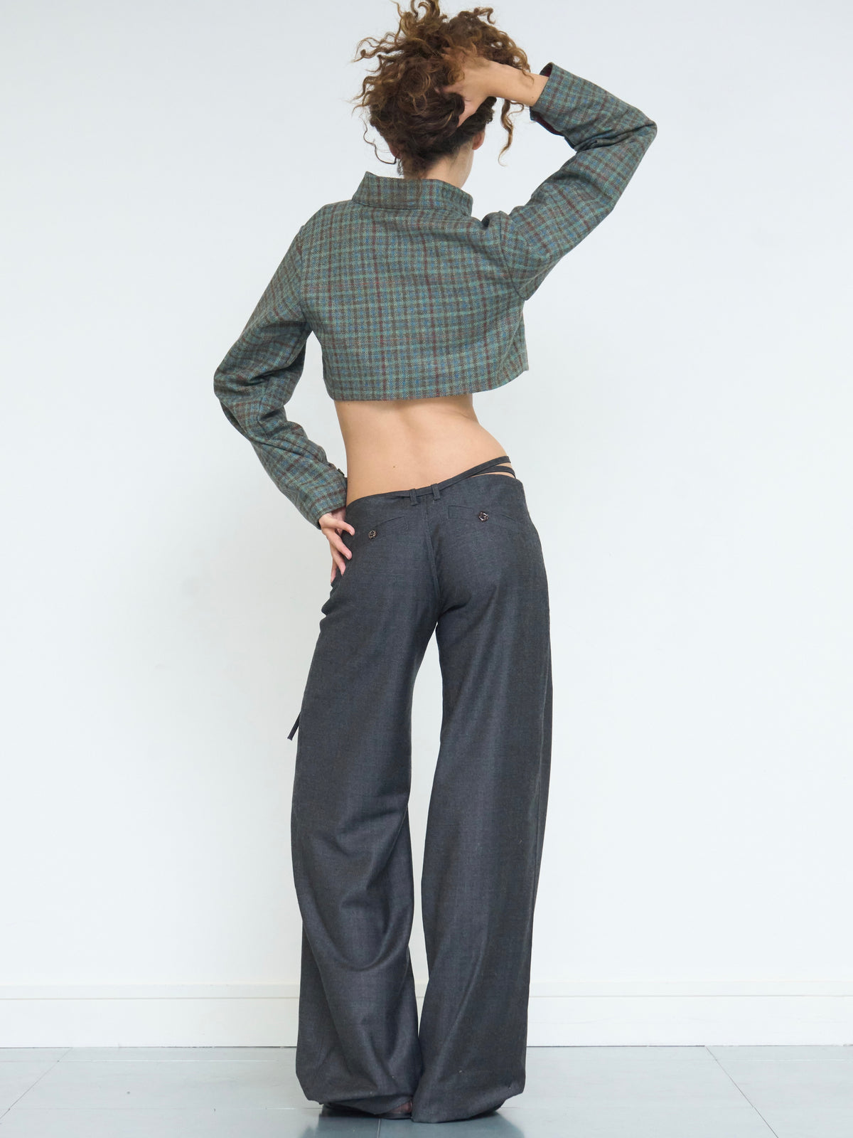 billie tie trouser - grey wool