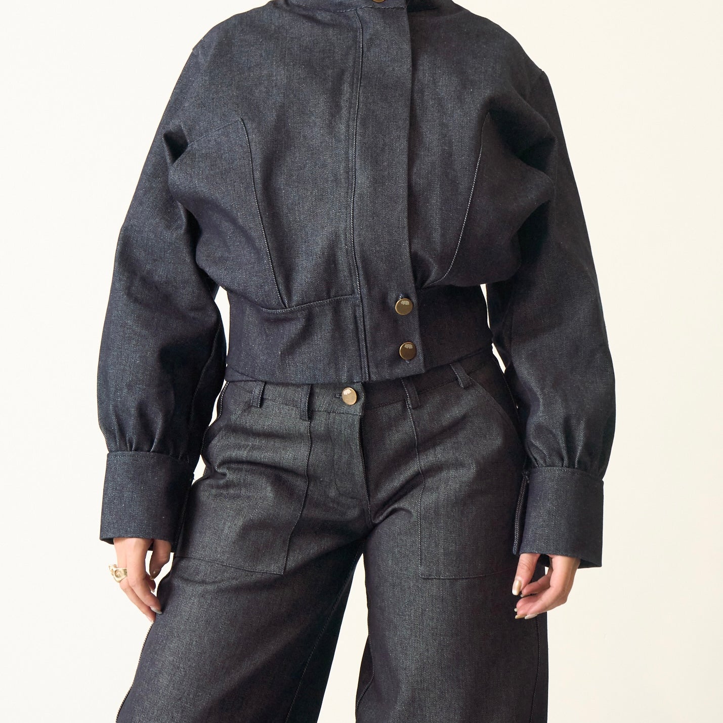 slouch jacket - navy denim