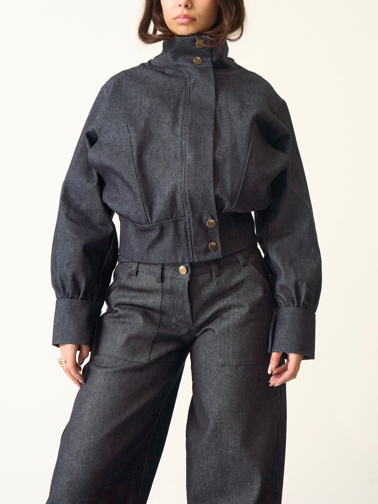 slouch jacket - navy denim