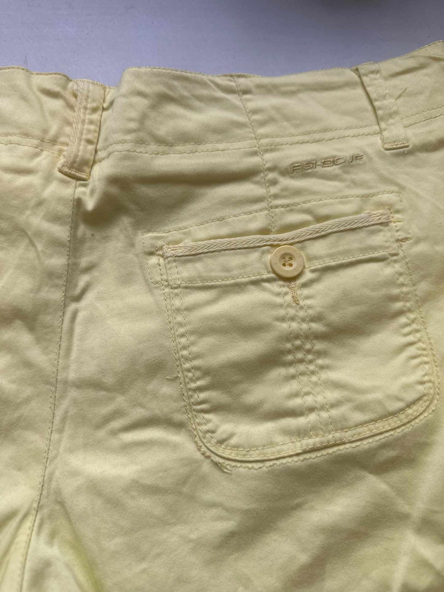 2000's neon yellow mini shorts