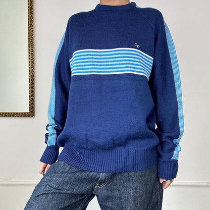 vintage blue striped knit jumper