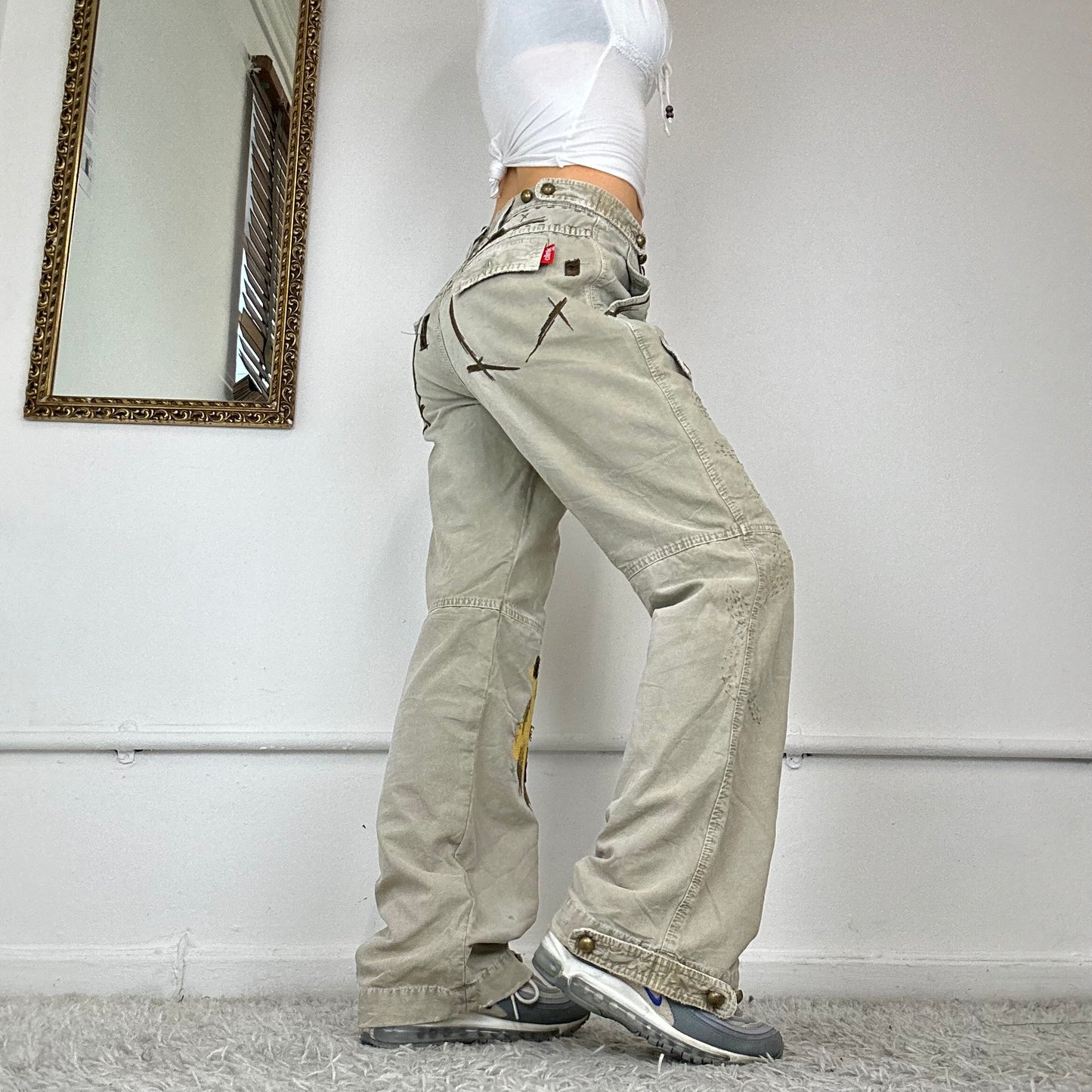 baggy patchwork cargo trousers