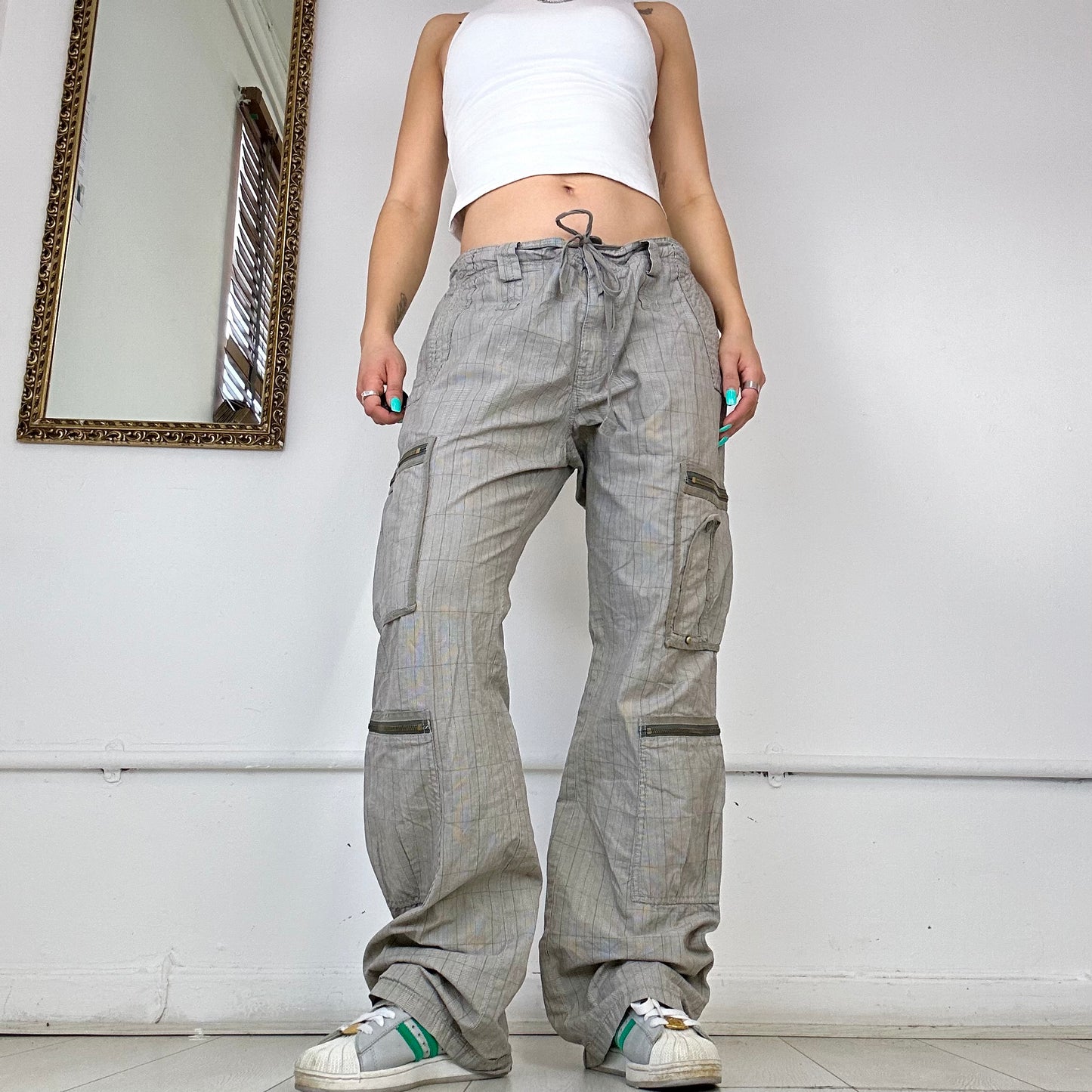 killer loop checkered cargo trousers