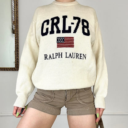 vintage cream ralph lauren knit jumper