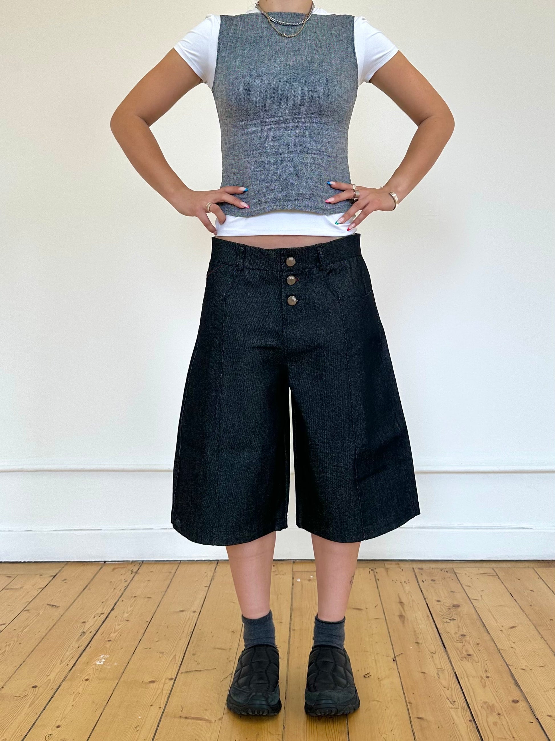 Skatershorts - Dunkelgrauer Denim