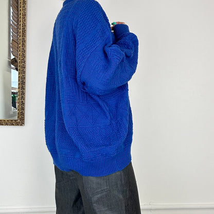 vintage electric blue knitted jumper