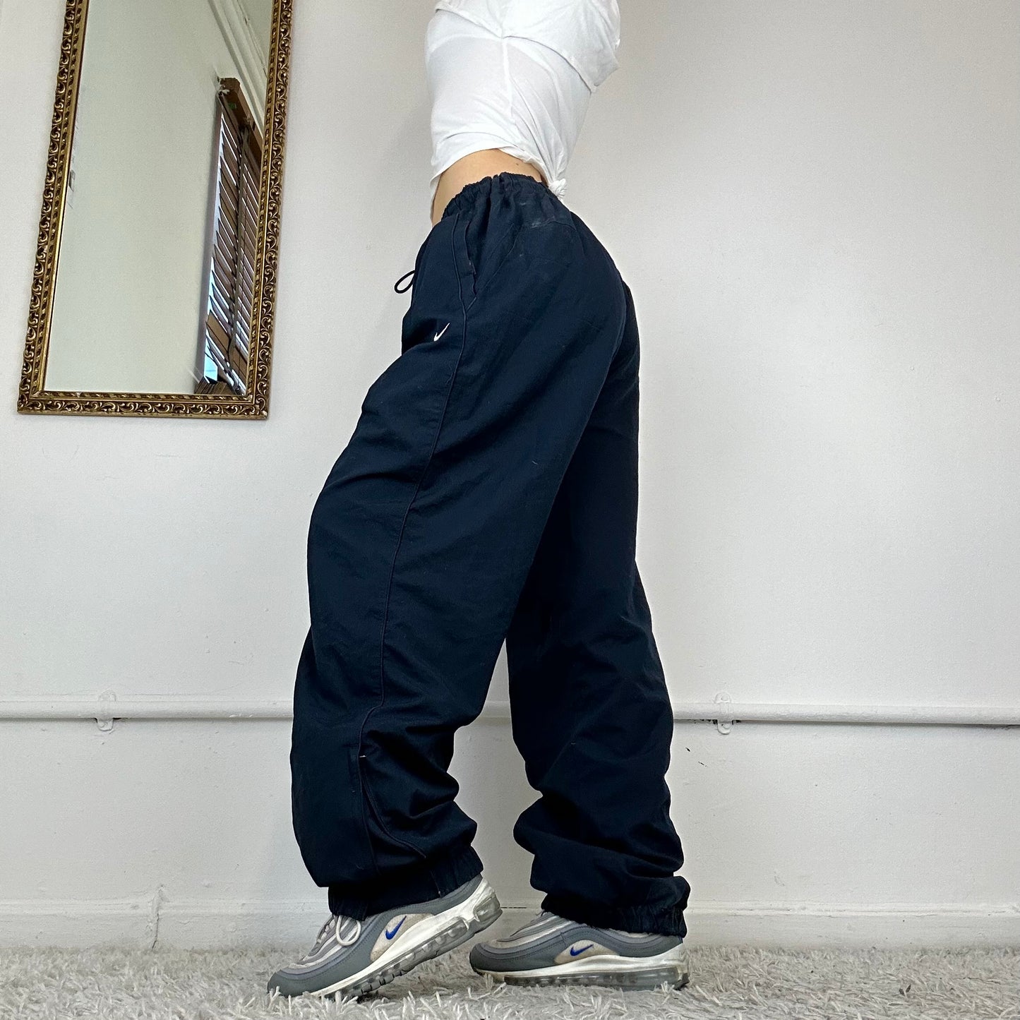 navy nike tracksuit bottoms