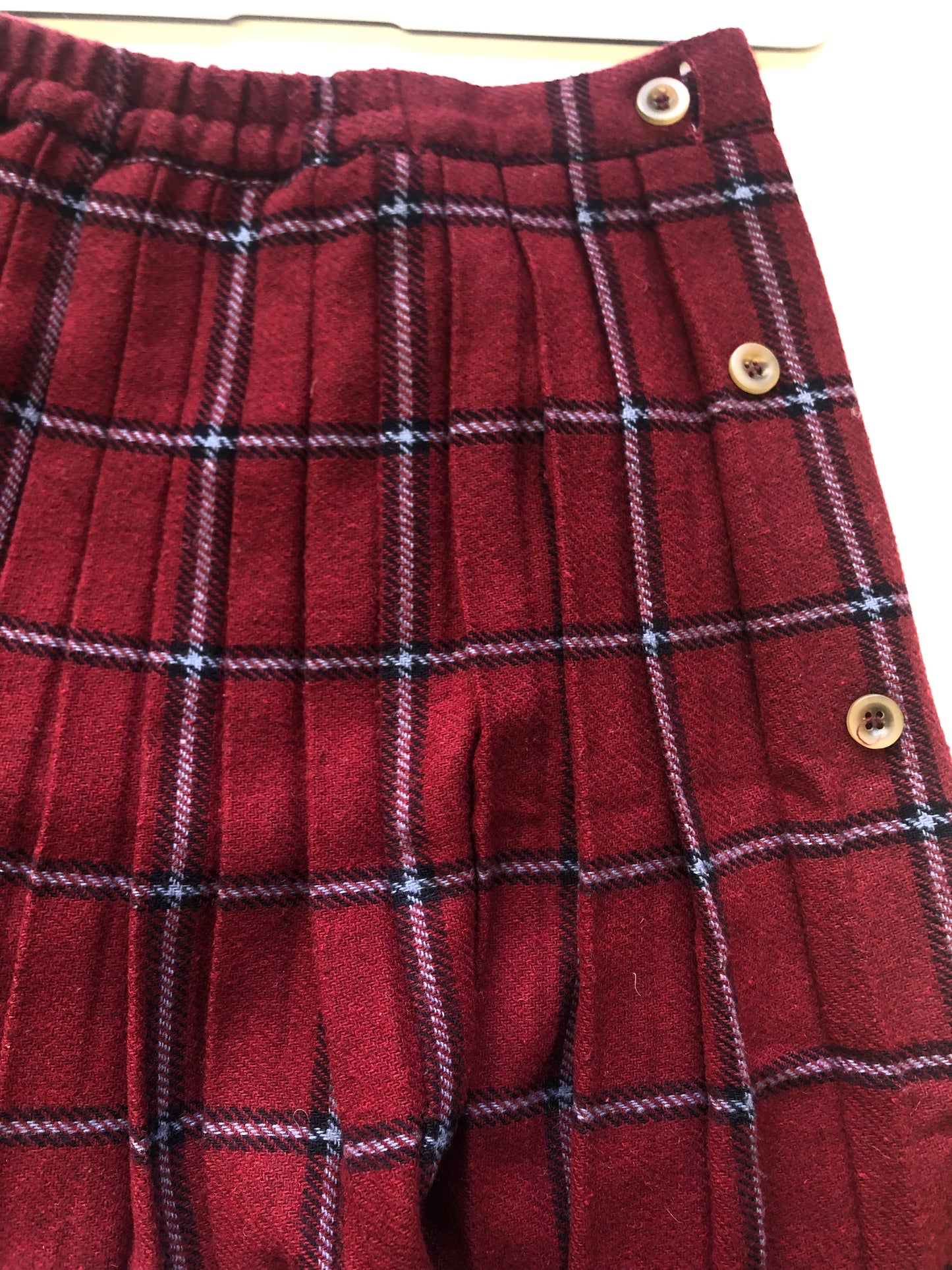 vintage red pleated tartan mini skirt