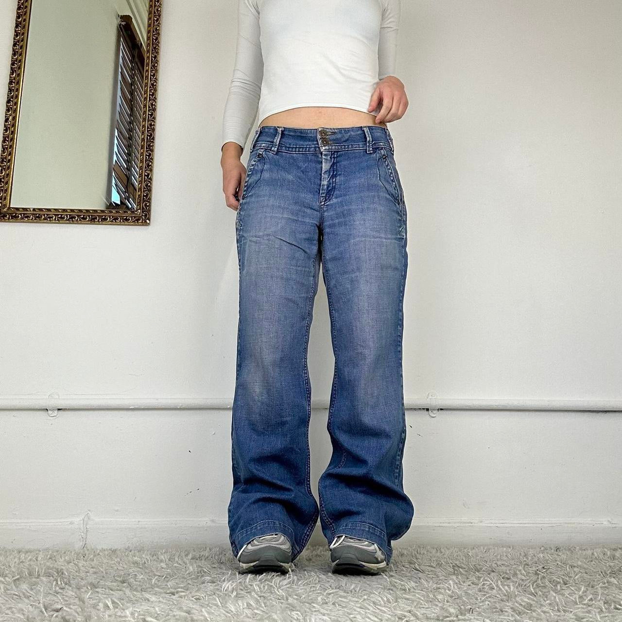 vintage wide leg cargo jeans