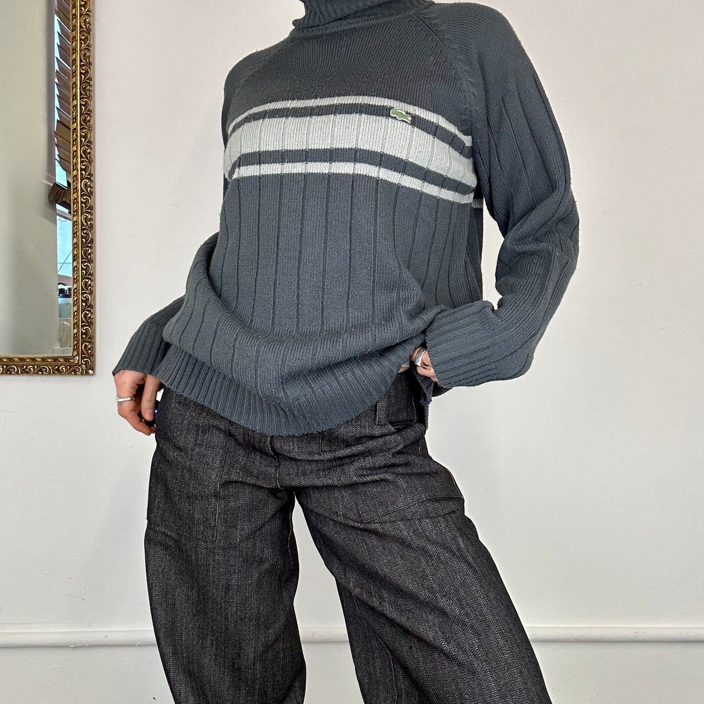 lacoste knitted turtle neck