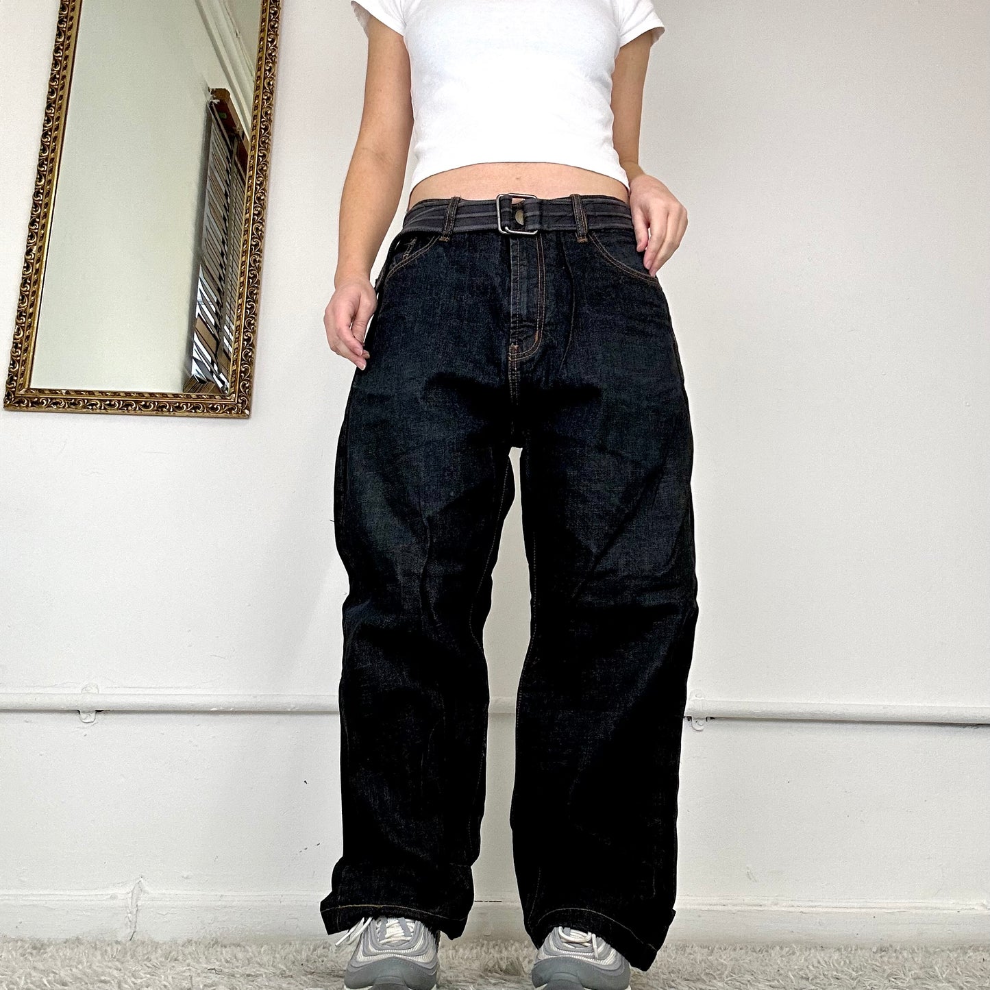 black baggy skate jeans