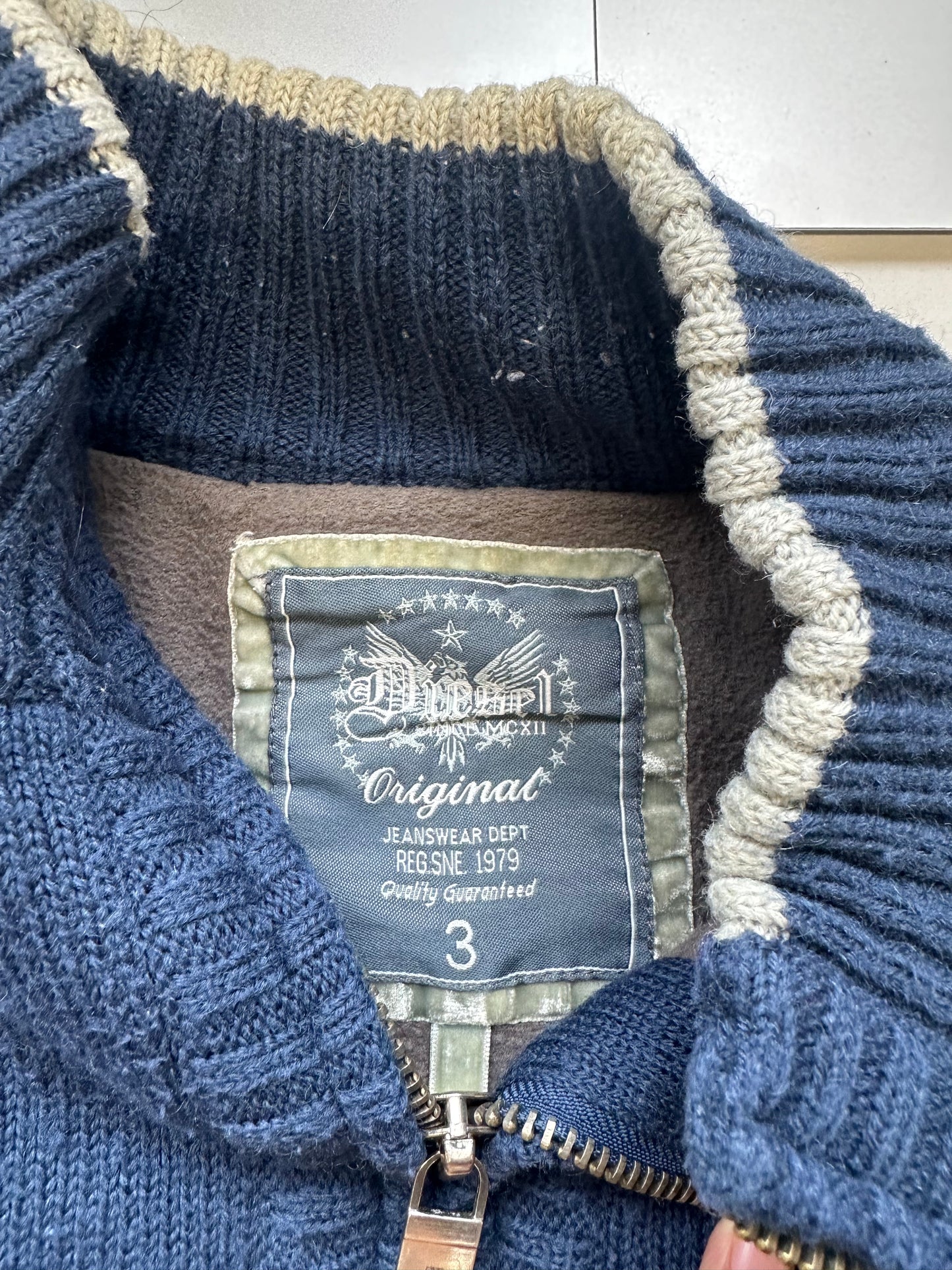 vintage diesel blue knit jumper