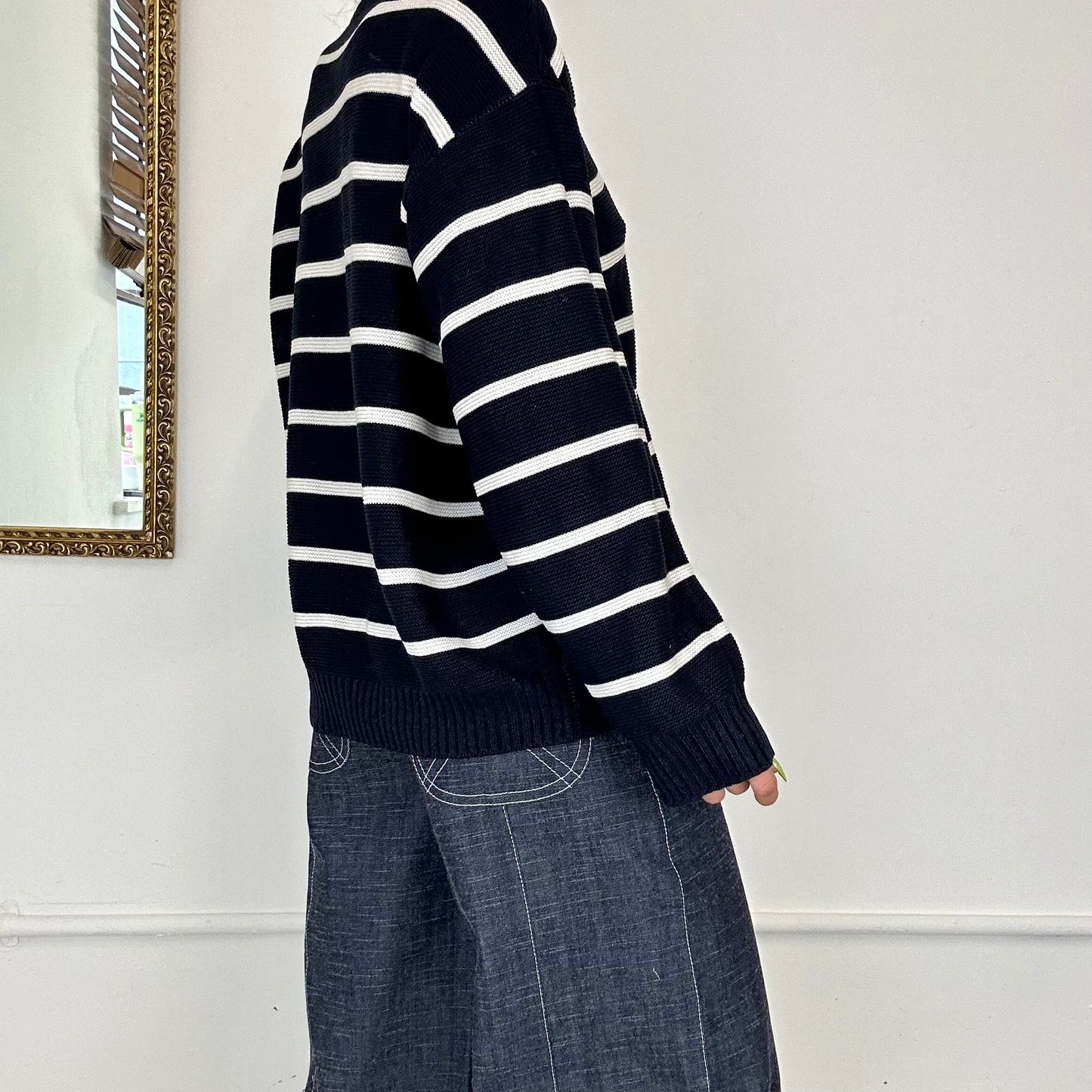 vintage dark navy striped diesel jumper