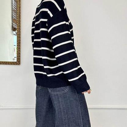 vintage dark navy striped diesel jumper