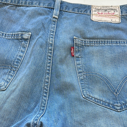 levi’s blue long denim shorts