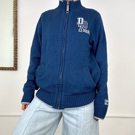 vintage diesel blue knit jumper