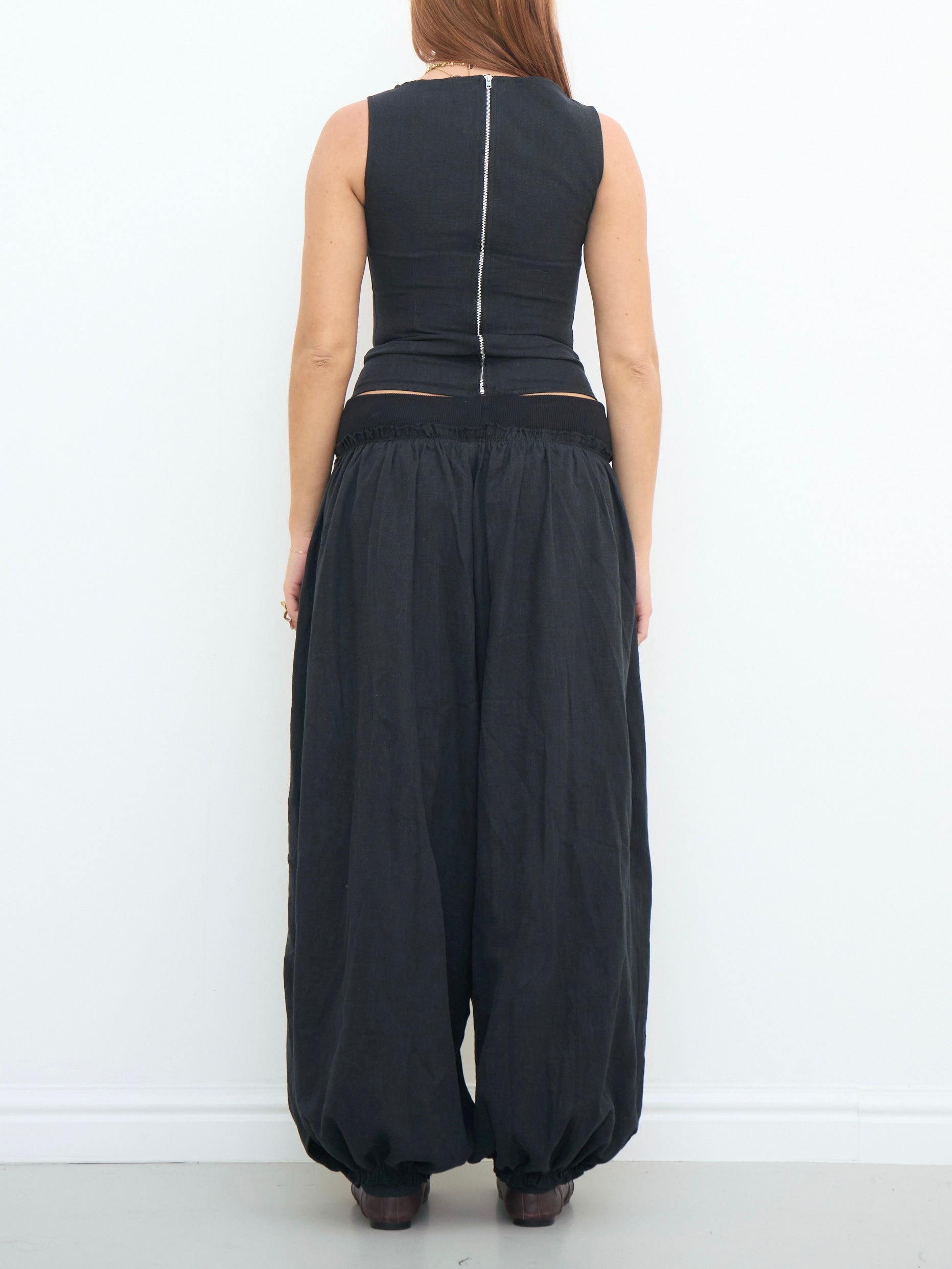 hayley pant - black linen