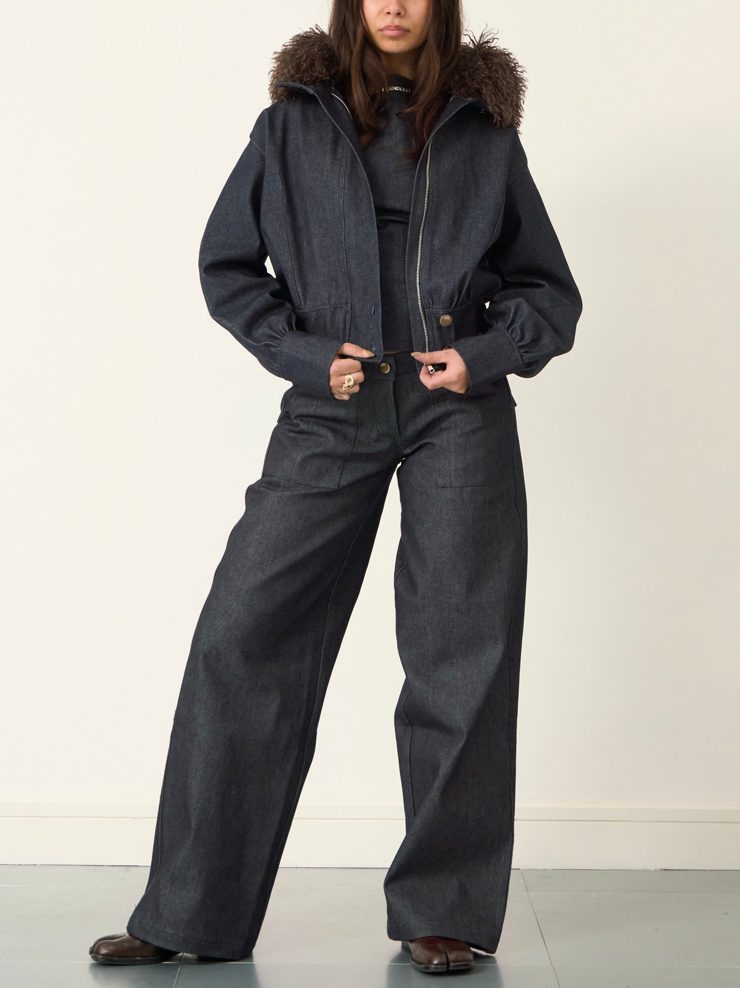 slouch jacket - navy denim