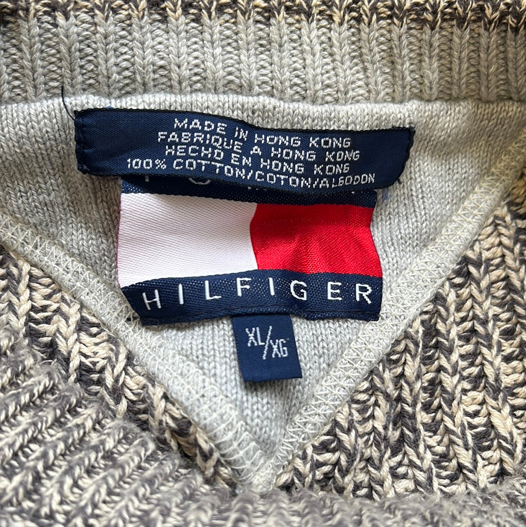 vintage grey & black checkered tommy hilfiger knit