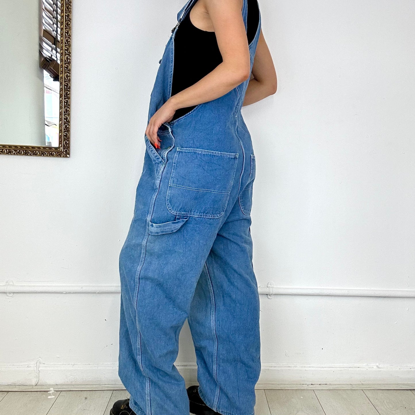 baggy denim dungarees