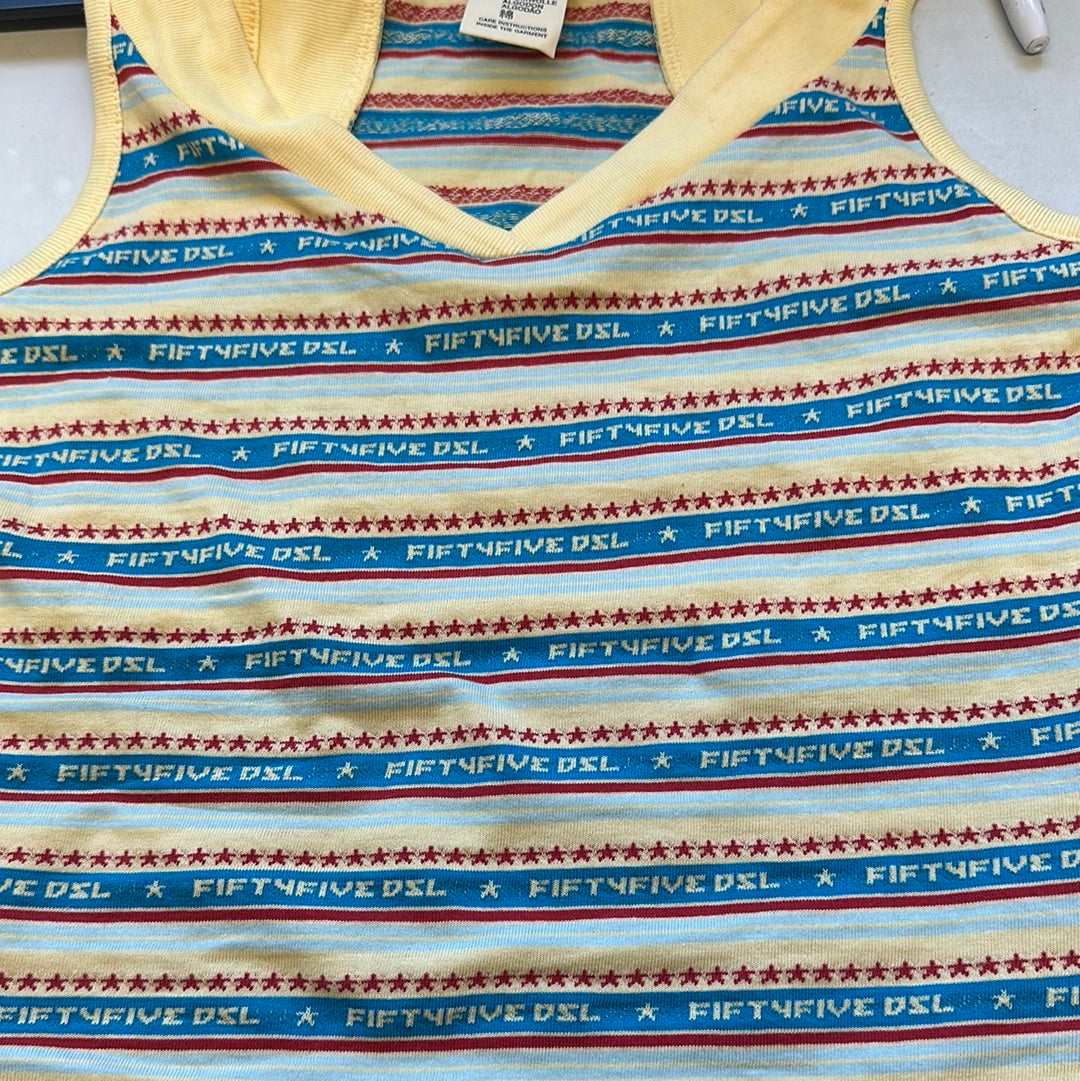 colorful striped racerback tank top