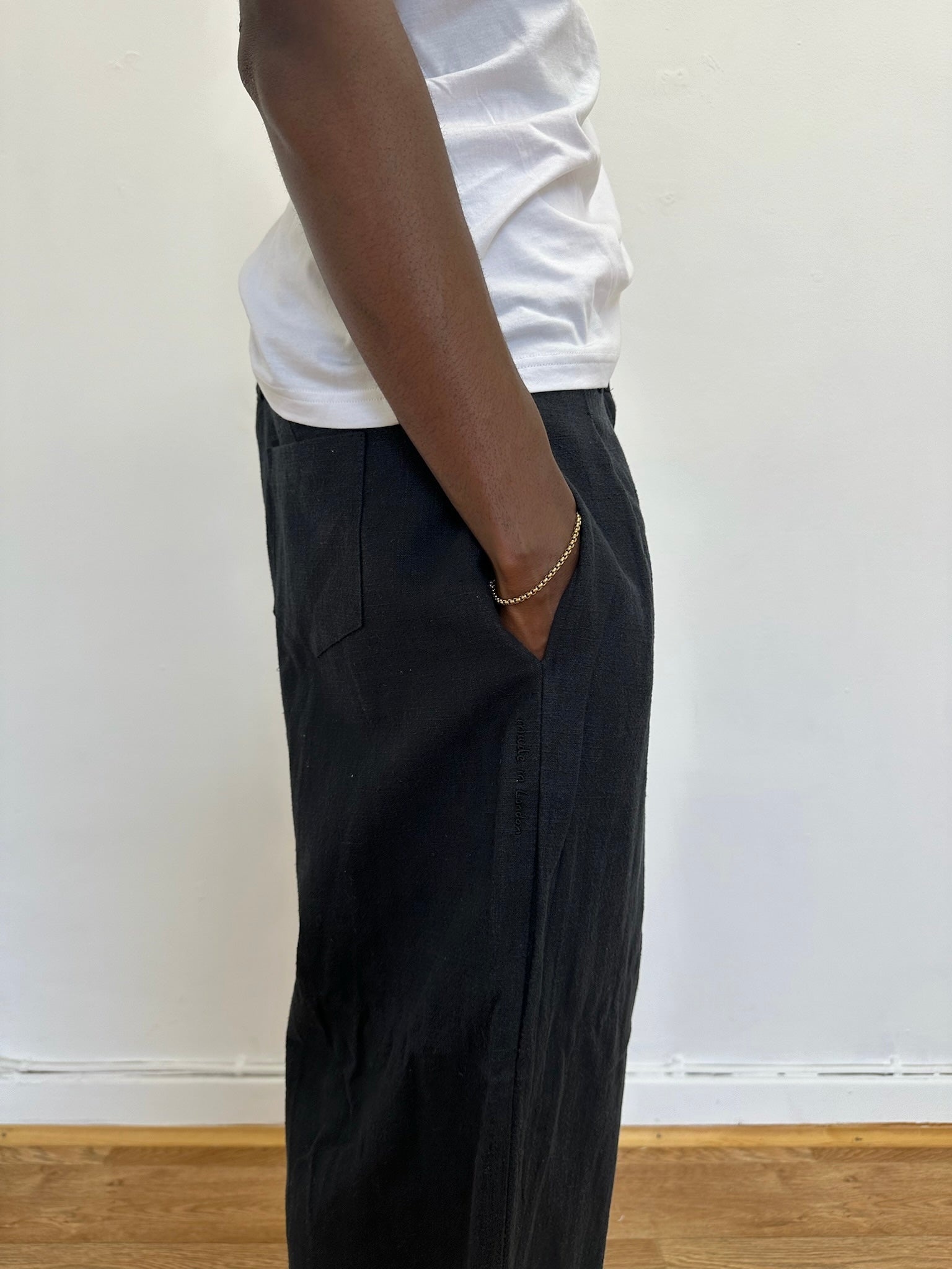 Parker-Hose – schwarzes Leinen