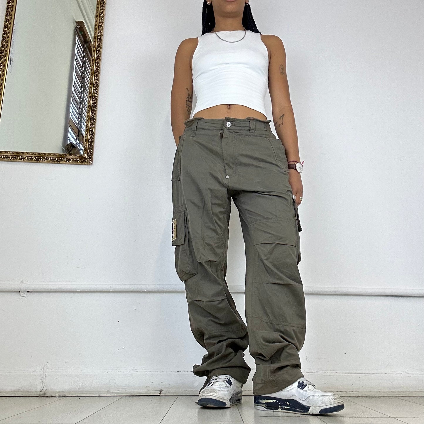 00's khaki cargo trousers